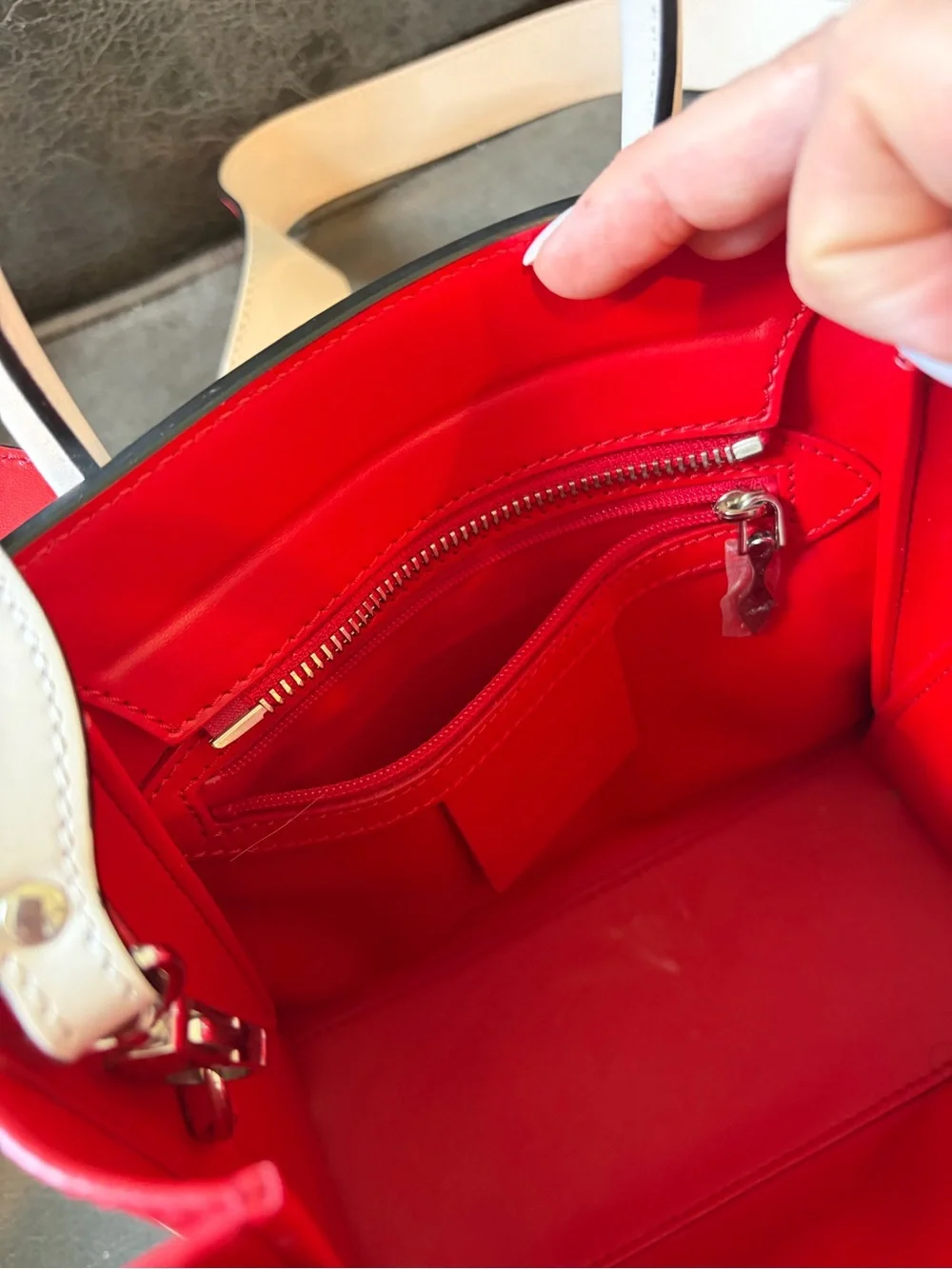 Christian Louboutin Nude Studded Leather Shoulder Tote